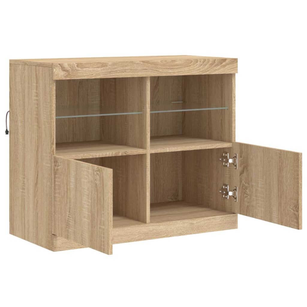 Dressoir met LED-verlichting 81x37x67 cm