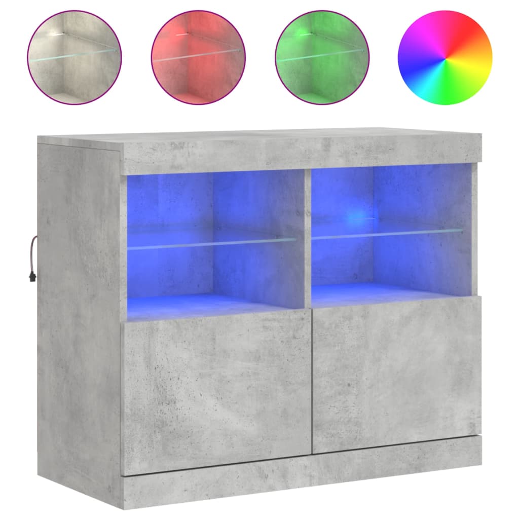 Dressoir met LED-verlichting 81x37x67 cm