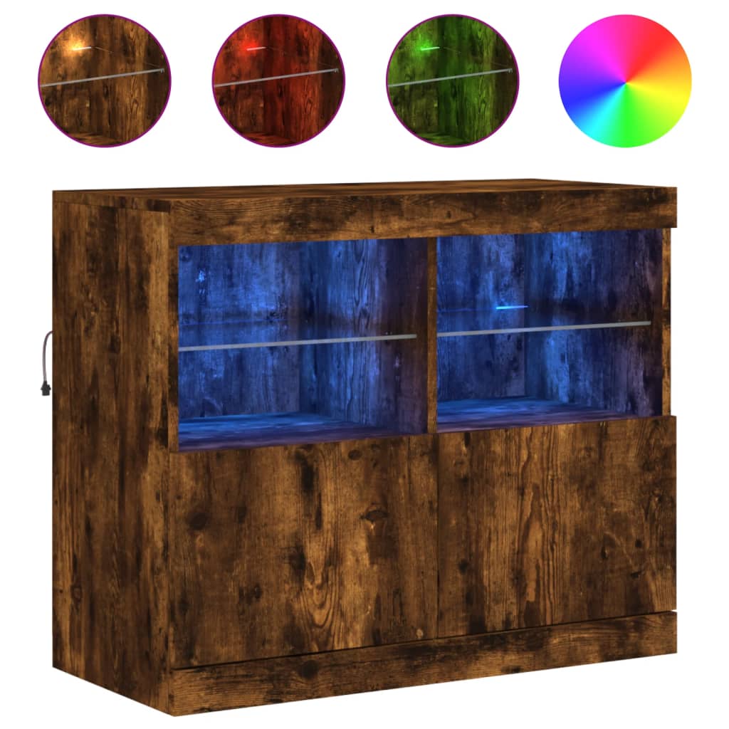 Dressoir met LED-verlichting 81x37x67 cm