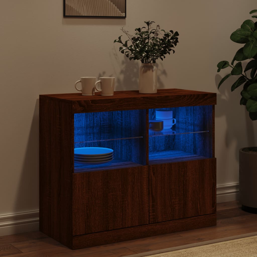 Dressoir met LED-verlichting 81x37x67 cm