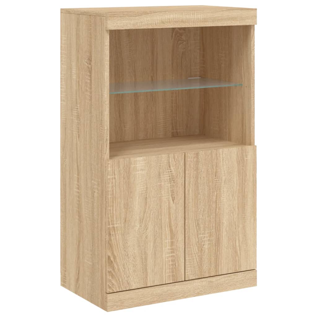 Dressoir met LED-verlichting 60,5x37x100 cm