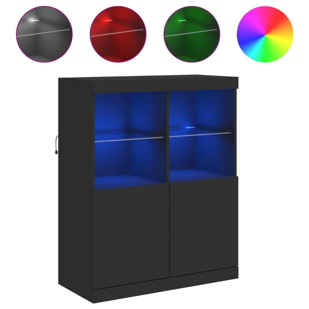 Dressoir met LED-verlichting 81x37x100 cm