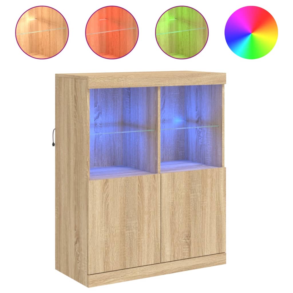 Dressoir met LED-verlichting 81x37x100 cm