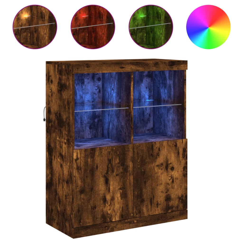 Dressoir met LED-verlichting 81x37x100 cm