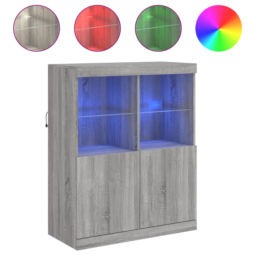 Dressoir met LED-verlichting 81x37x100 cm