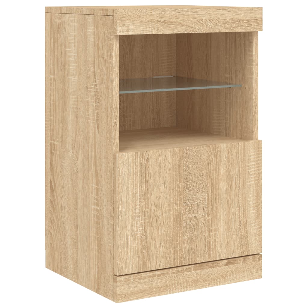 Dressoir met LED-verlichting 41x37x67 cm eikenkleurig