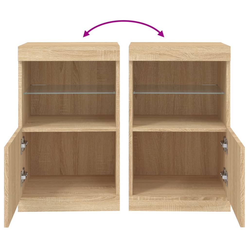 Dressoir met LED-verlichting 41x37x67 cm eikenkleurig