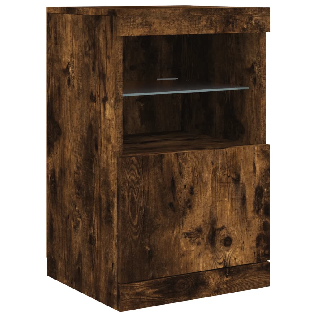 Dressoir met LED-verlichting 41x37x67 cm eikenkleurig