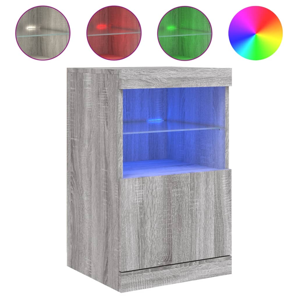 Dressoir met LED-verlichting 41x37x67 cm eikenkleurig