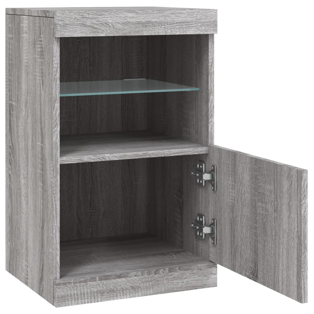 Dressoir met LED-verlichting 41x37x67 cm eikenkleurig