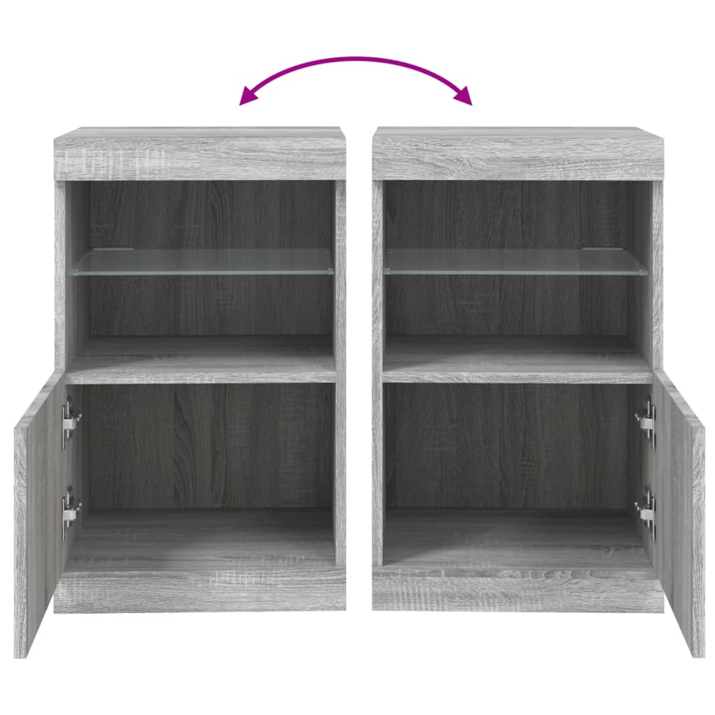 Dressoir met LED-verlichting 41x37x67 cm eikenkleurig