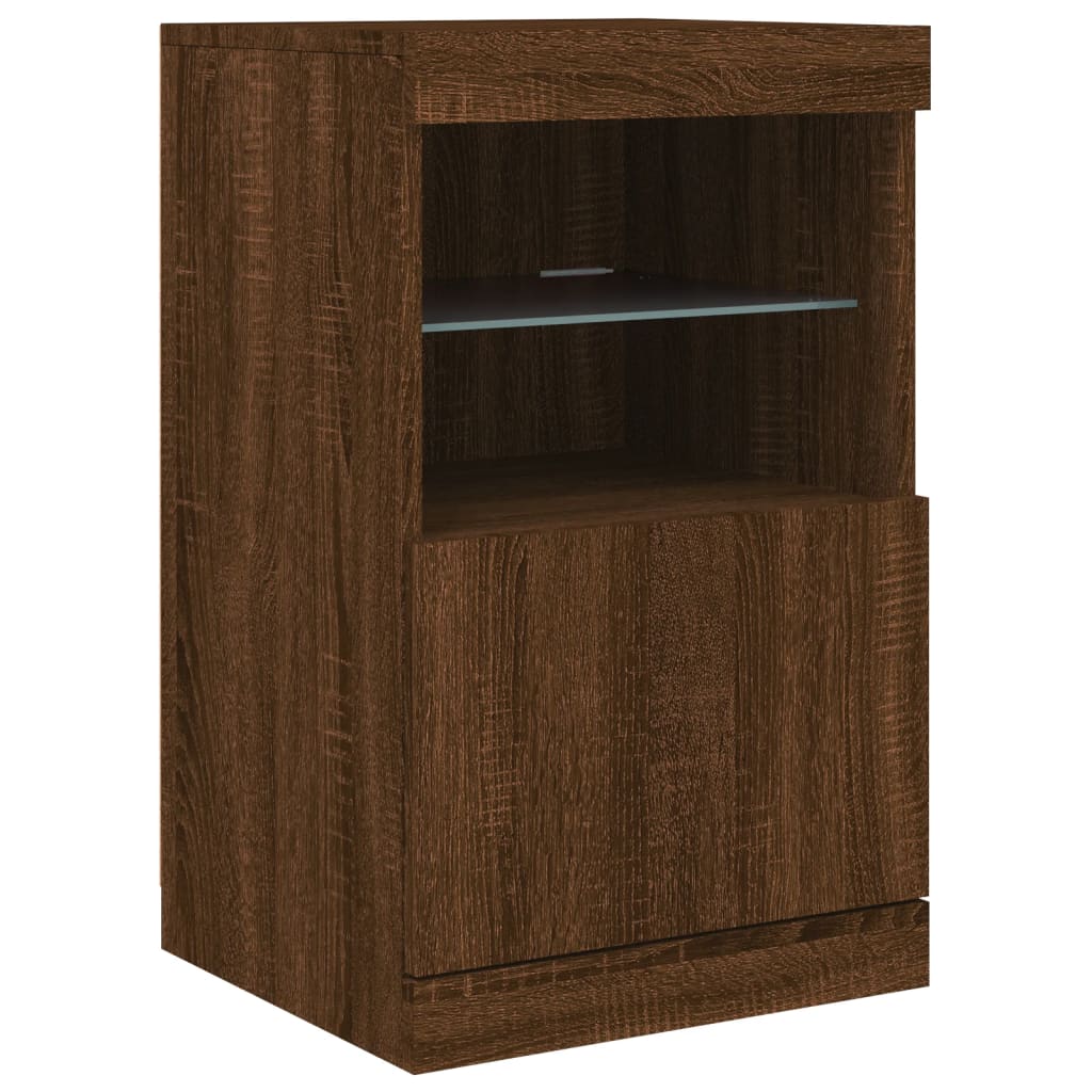 Dressoir met LED-verlichting 41x37x67 cm eikenkleurig