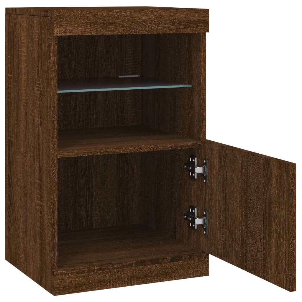 Dressoir met LED-verlichting 41x37x67 cm eikenkleurig