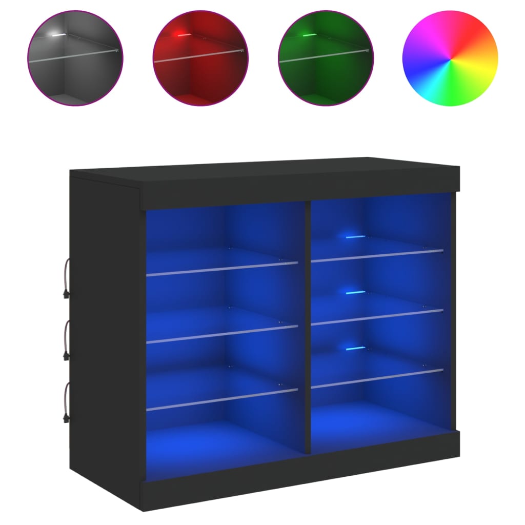 Dressoir met LED-verlichting 81x37x67 cm