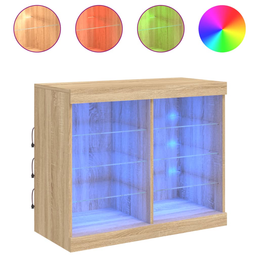 Dressoir met LED-verlichting 81x37x67 cm