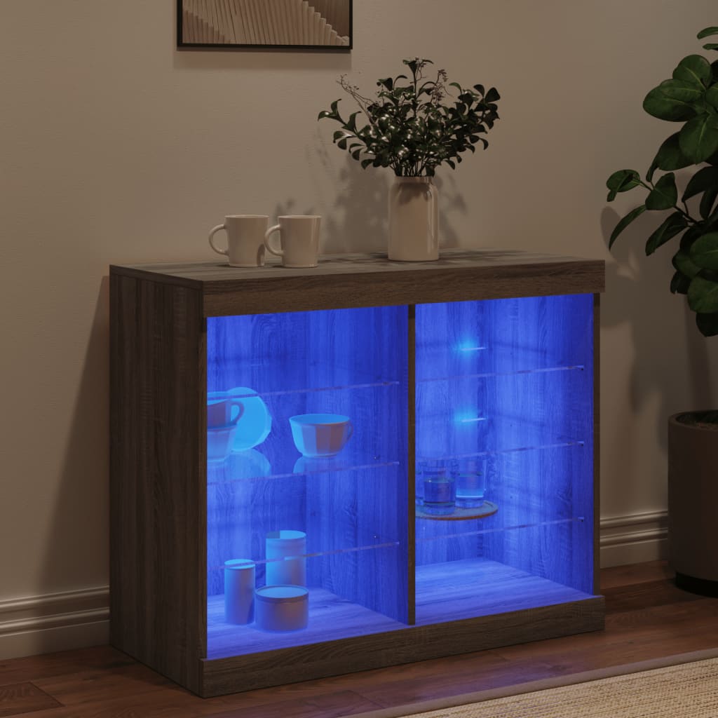 Dressoir met LED-verlichting 81x37x67 cm