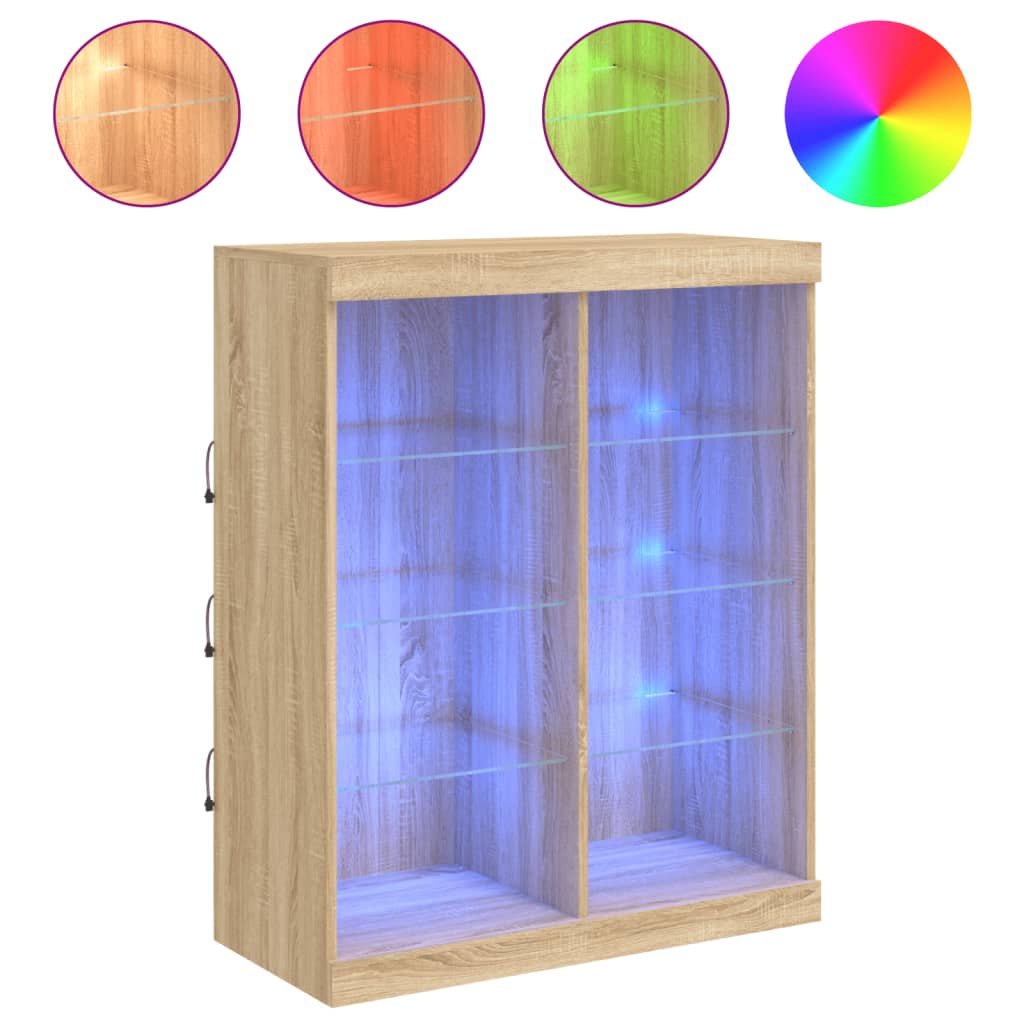 Dressoir met LED-verlichting 81x37x100 cm