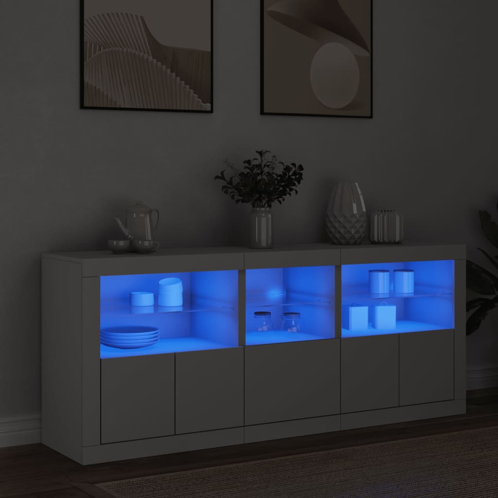 Dressoir met LED-verlichting 162x37x67 cm sonoma eikenkleurig