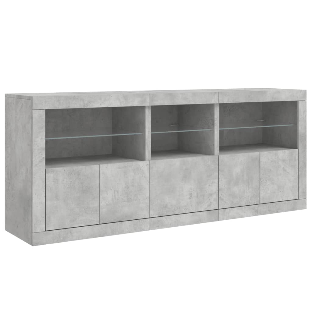 Dressoir met LED-verlichting 162x37x67 cm sonoma eikenkleurig