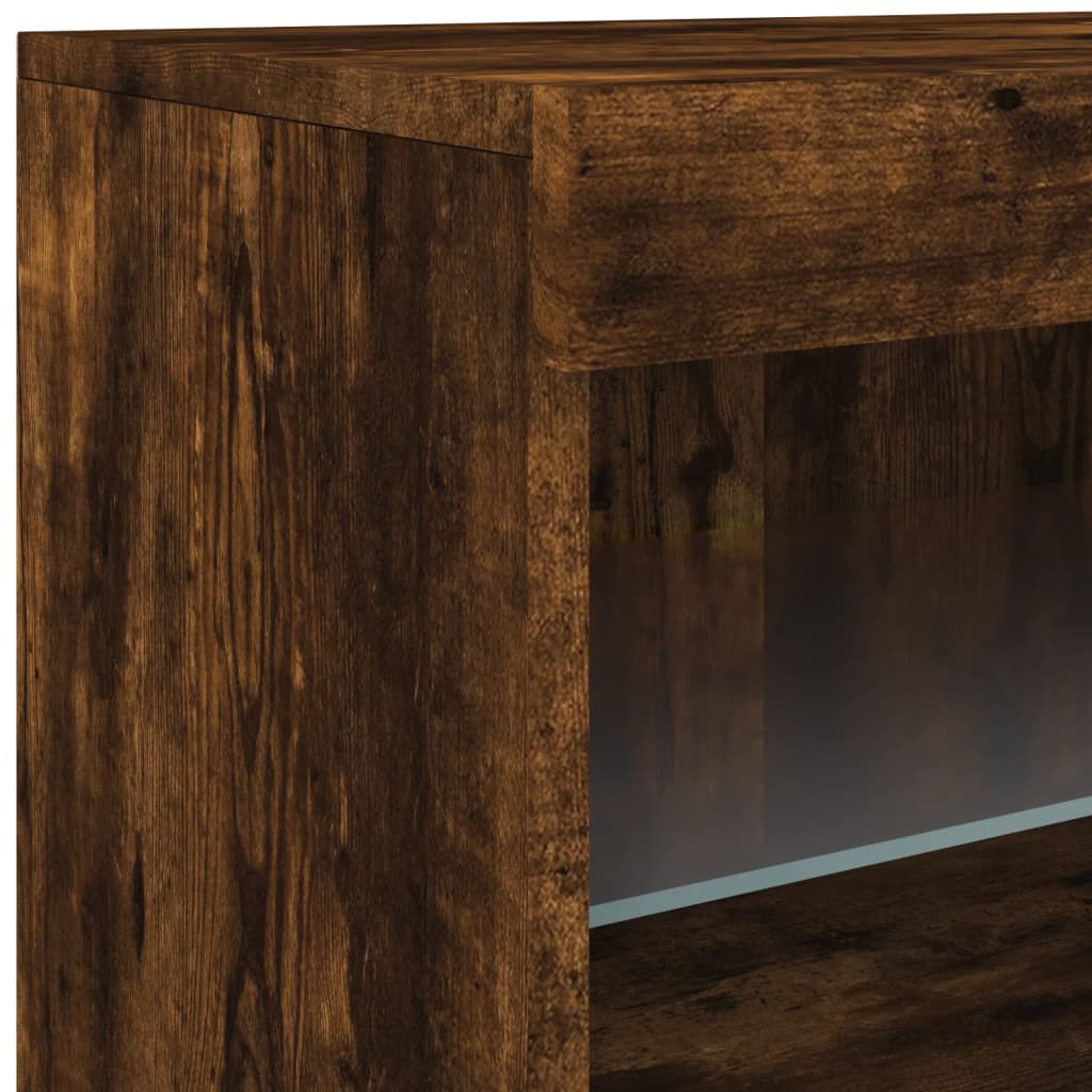 Dressoir met LED-verlichting 162x37x67 cm sonoma eikenkleurig