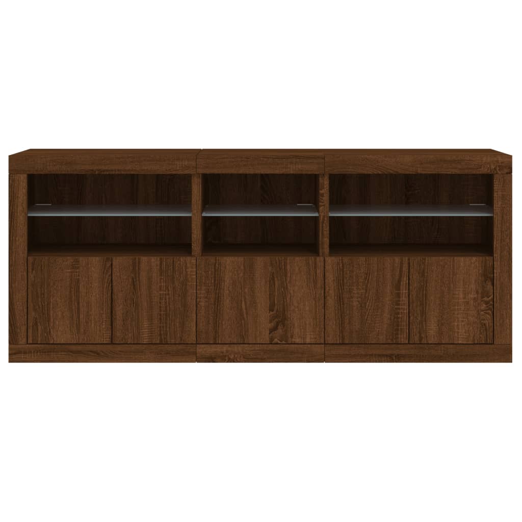 Dressoir met LED-verlichting 162x37x67 cm sonoma eikenkleurig