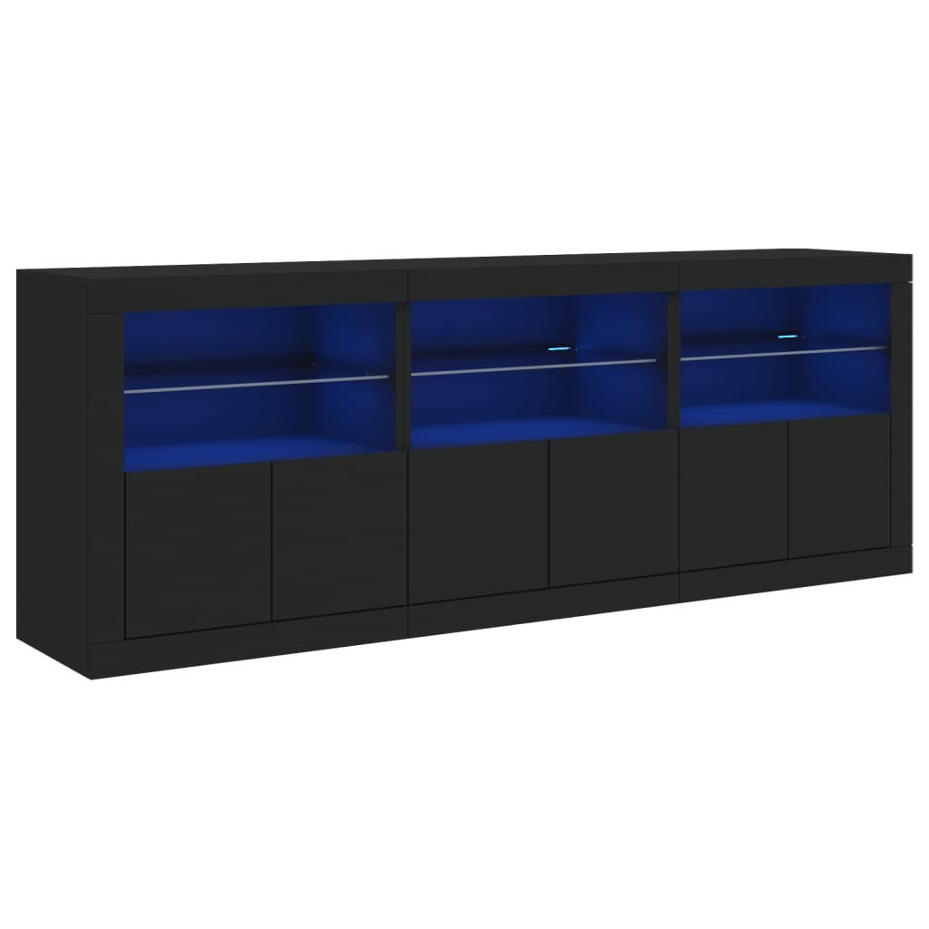 Dressoir met LED-verlichting 181,5x37x67 cm