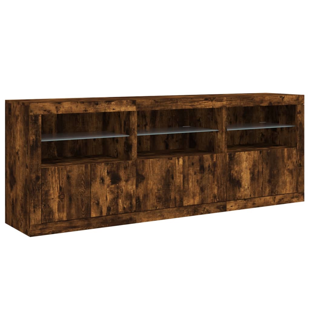 Dressoir met LED-verlichting 181,5x37x67 cm