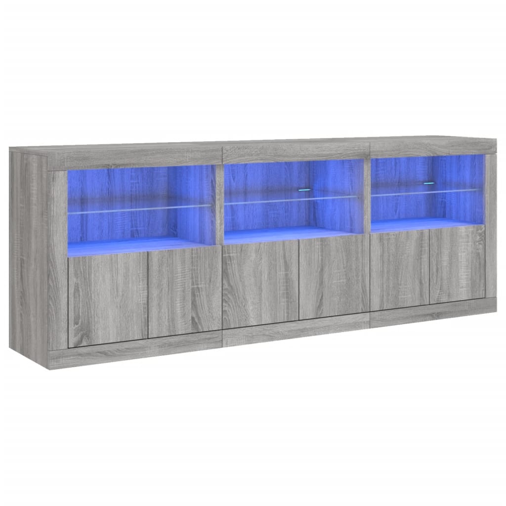 Dressoir met LED-verlichting 181,5x37x67 cm