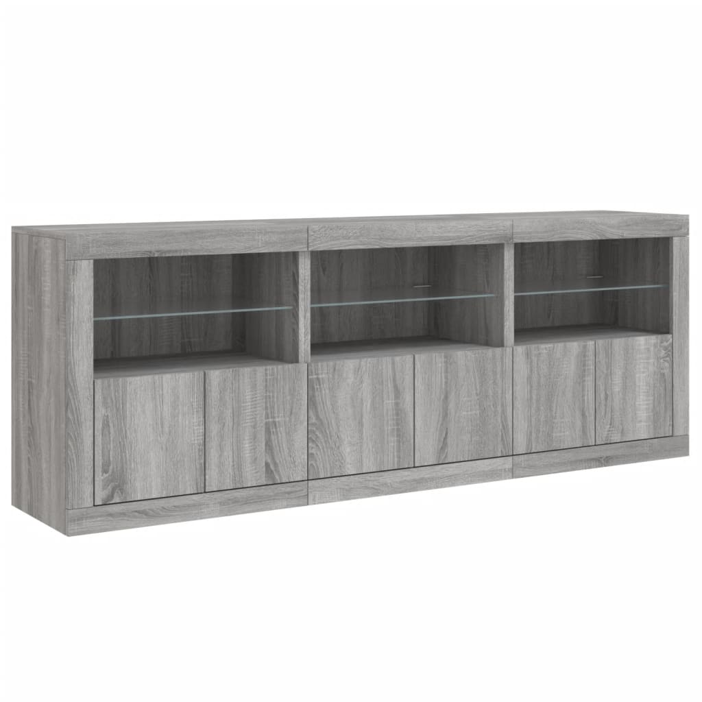 Dressoir met LED-verlichting 181,5x37x67 cm