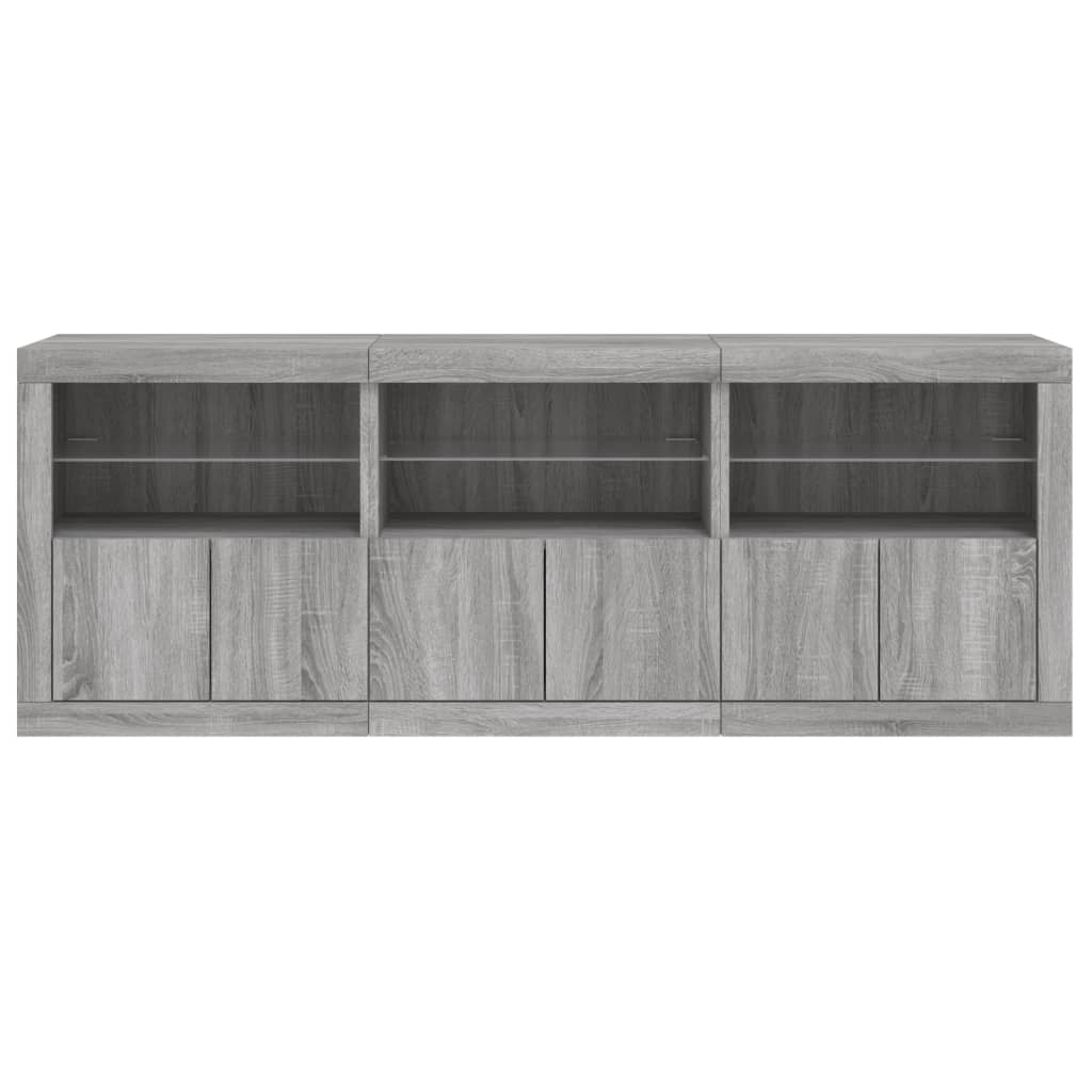 Dressoir met LED-verlichting 181,5x37x67 cm