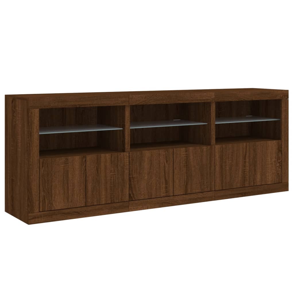 Dressoir met LED-verlichting 181,5x37x67 cm