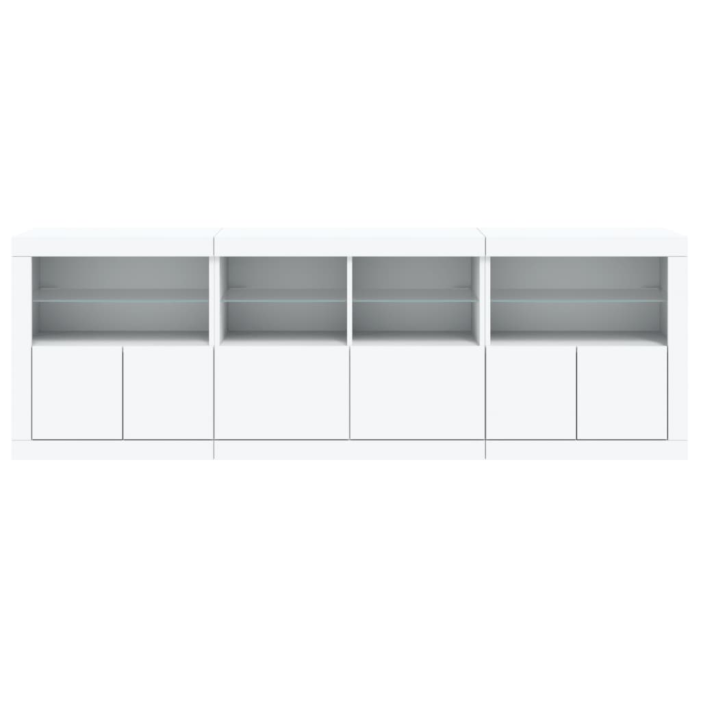 Dressoir met LED-verlichting 202x37x67 cm eikenkleurig