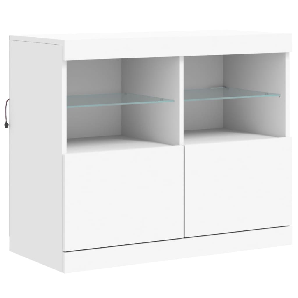 Dressoir met LED-verlichting 202x37x67 cm eikenkleurig