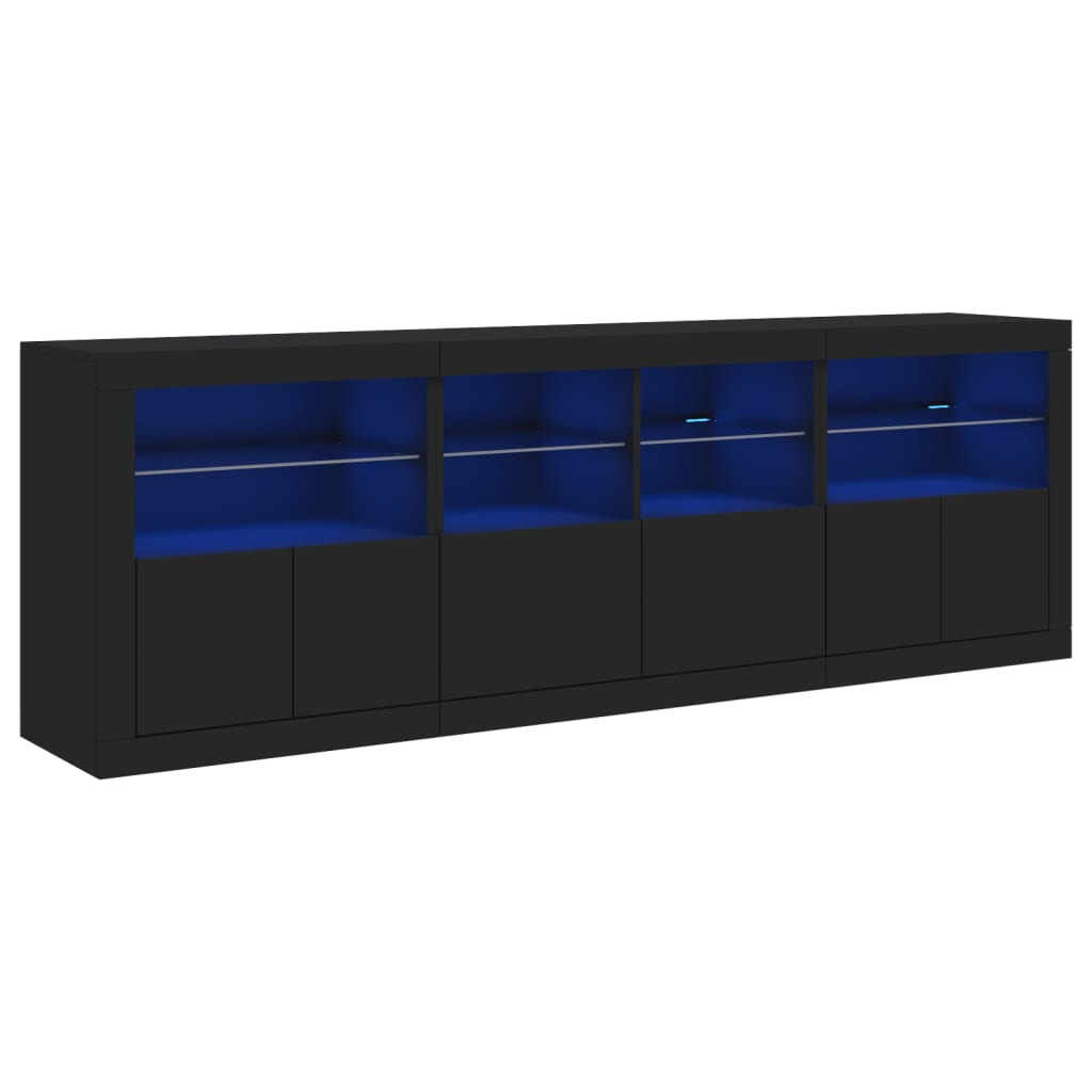 Dressoir met LED-verlichting 202x37x67 cm eikenkleurig