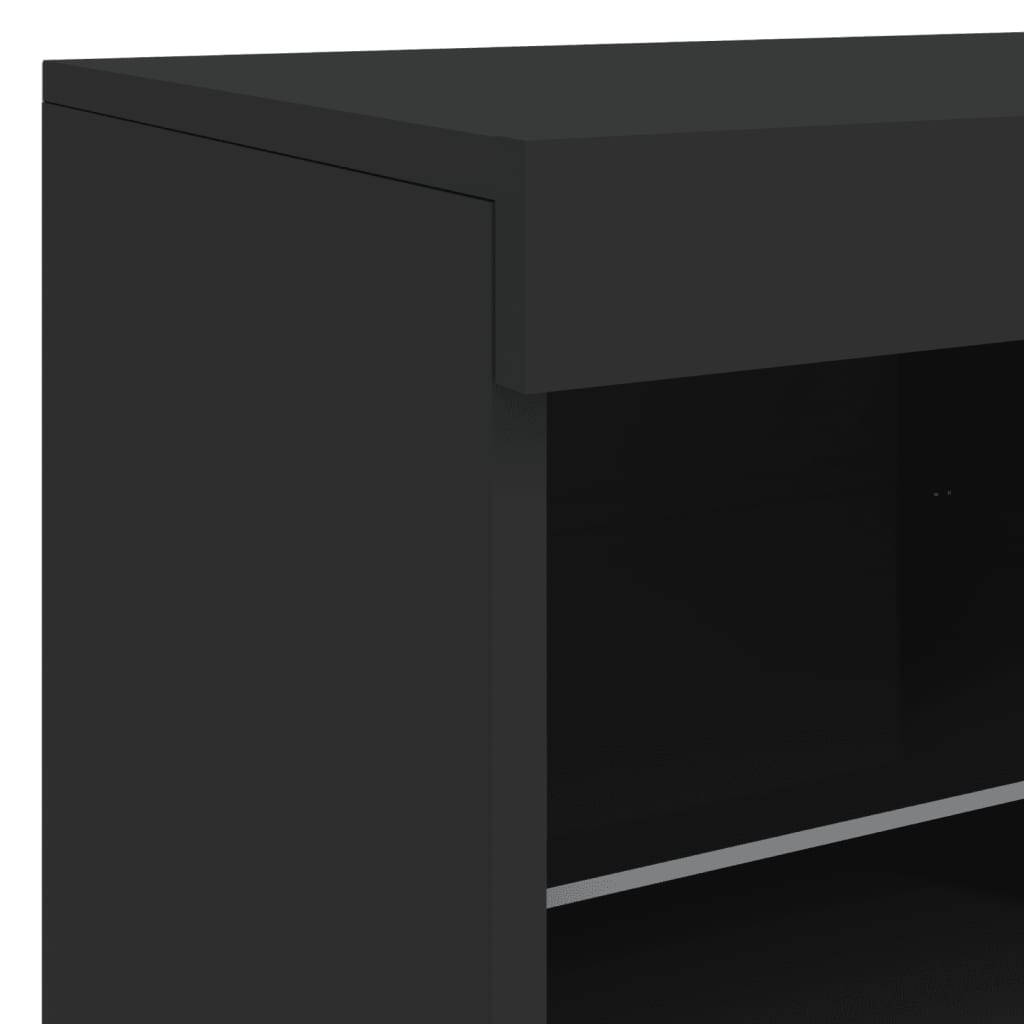 Dressoir met LED-verlichting 202x37x67 cm eikenkleurig