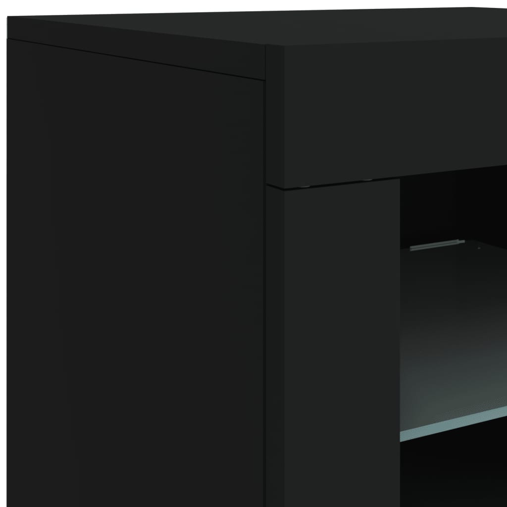 Dressoir met LED-verlichting 202x37x67 cm eikenkleurig