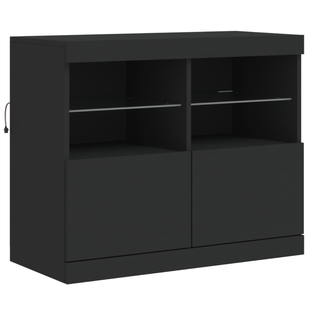 Dressoir met LED-verlichting 202x37x67 cm eikenkleurig