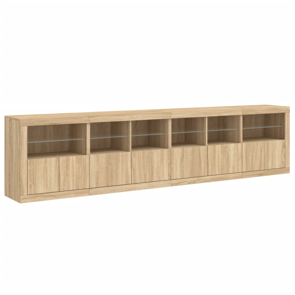 Dressoir met LED-verlichting 283,5x37x67 cm