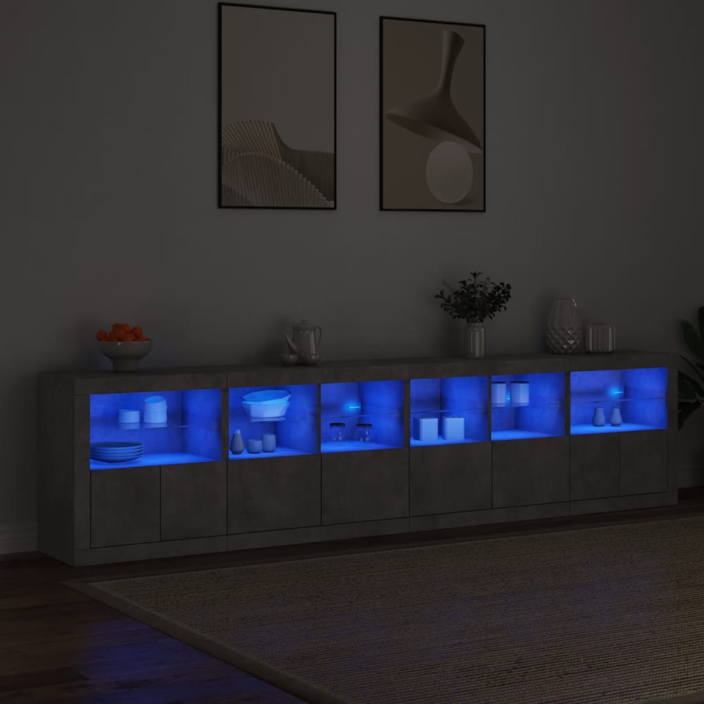 Dressoir met LED-verlichting 283,5x37x67 cm