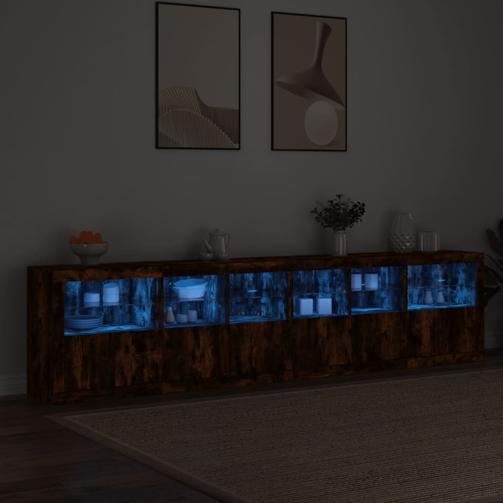 Dressoir met LED-verlichting 283,5x37x67 cm