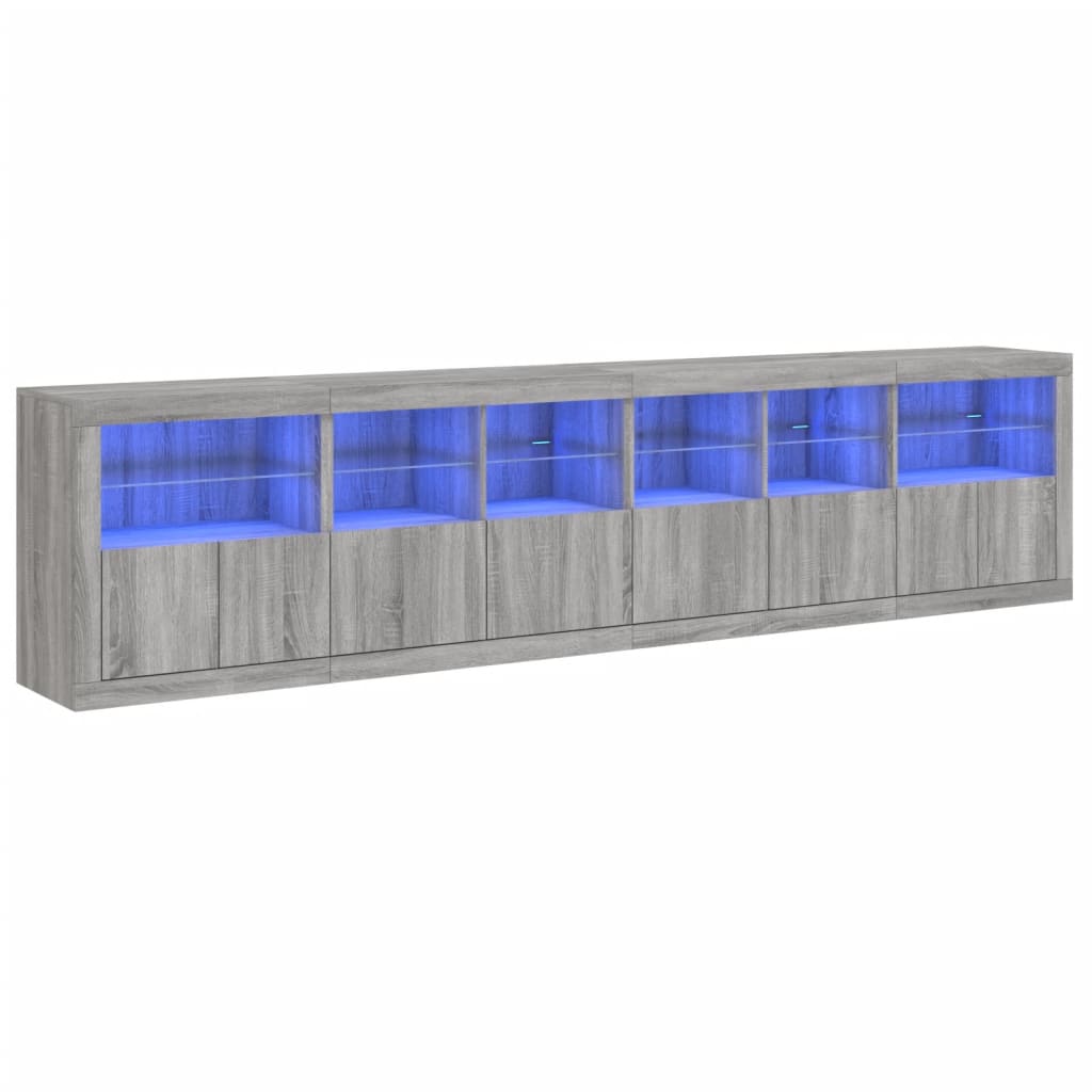 Dressoir met LED-verlichting 283,5x37x67 cm