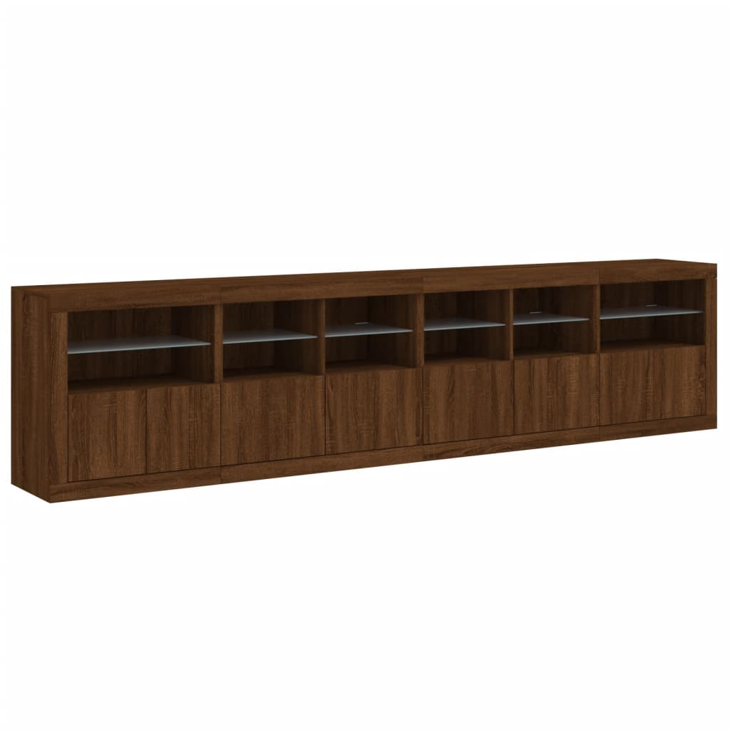 Dressoir met LED-verlichting 283,5x37x67 cm