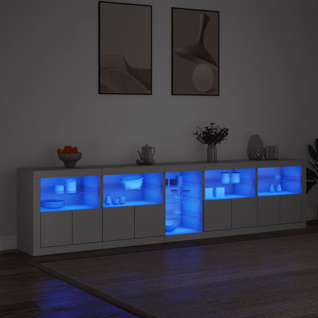 Dressoir met LED-verlichting 283x37x67 cm