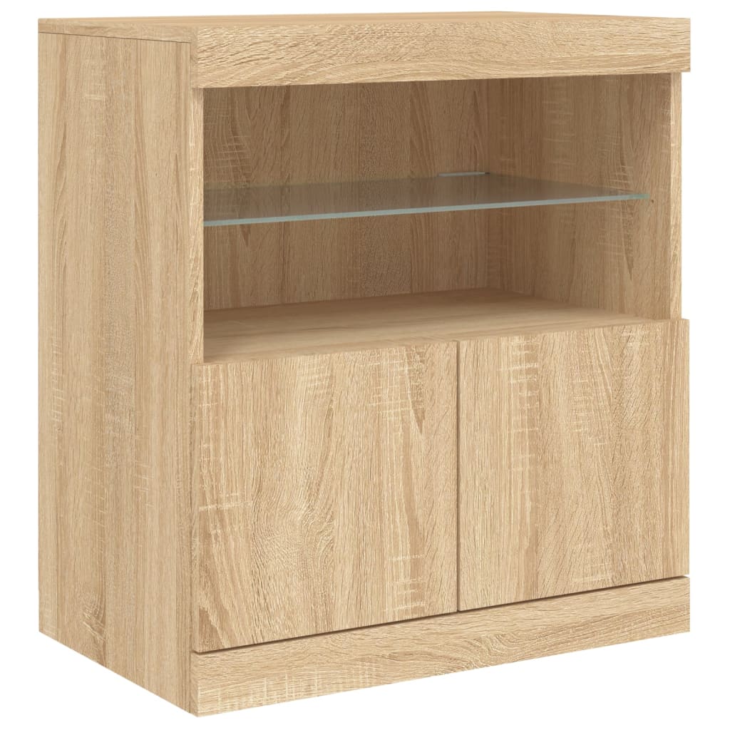 Dressoir met LED-verlichting 283x37x67 cm