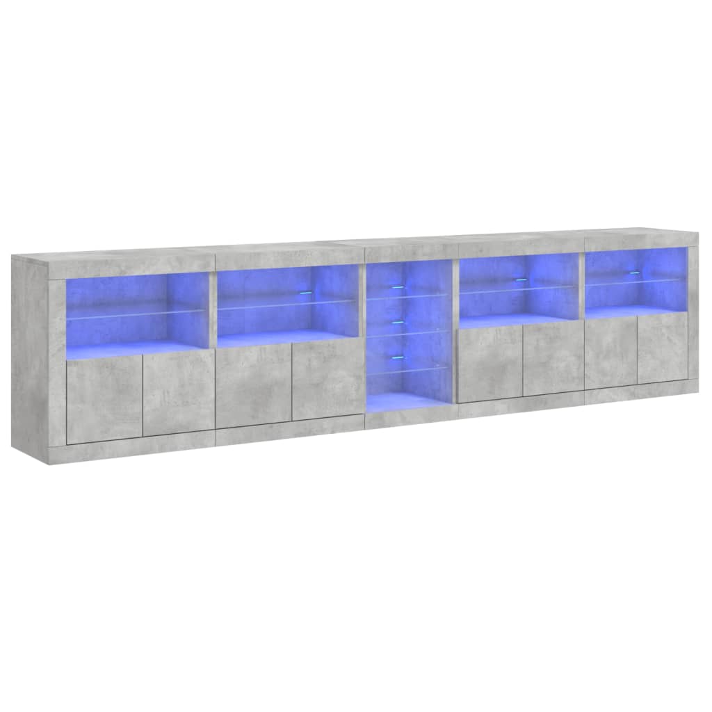 Dressoir met LED-verlichting 283x37x67 cm