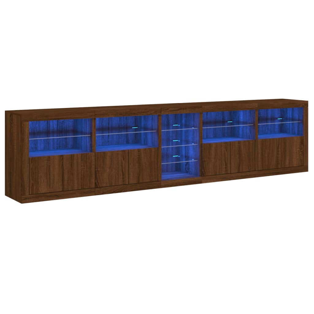 Dressoir met LED-verlichting 283x37x67 cm