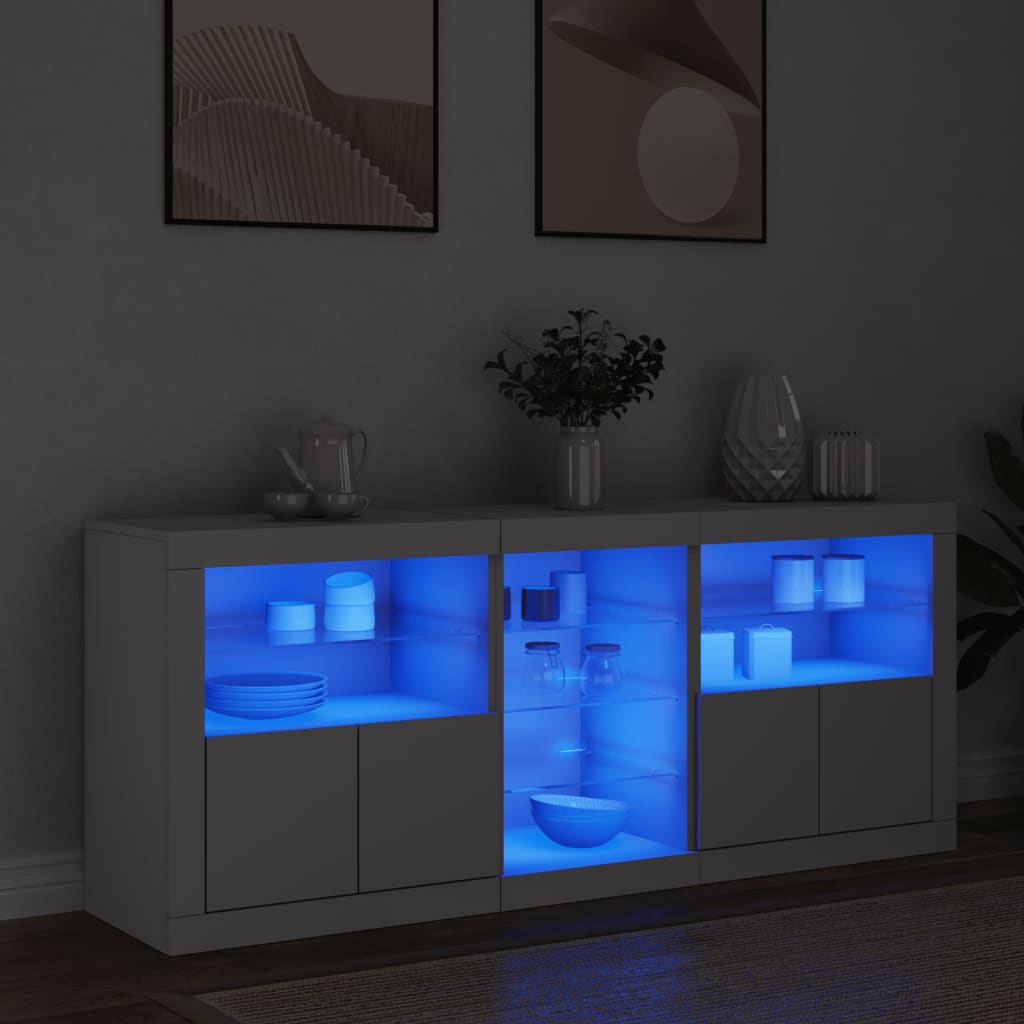 Dressoir met LED-verlichting 162x37x67 cm