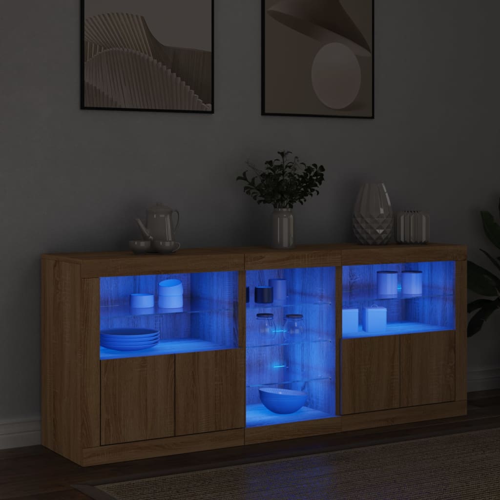 Dressoir met LED-verlichting 162x37x67 cm