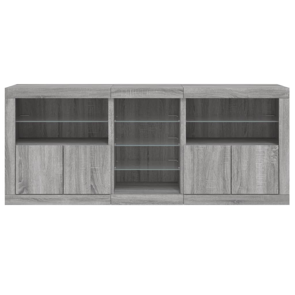 Dressoir met LED-verlichting 162x37x67 cm