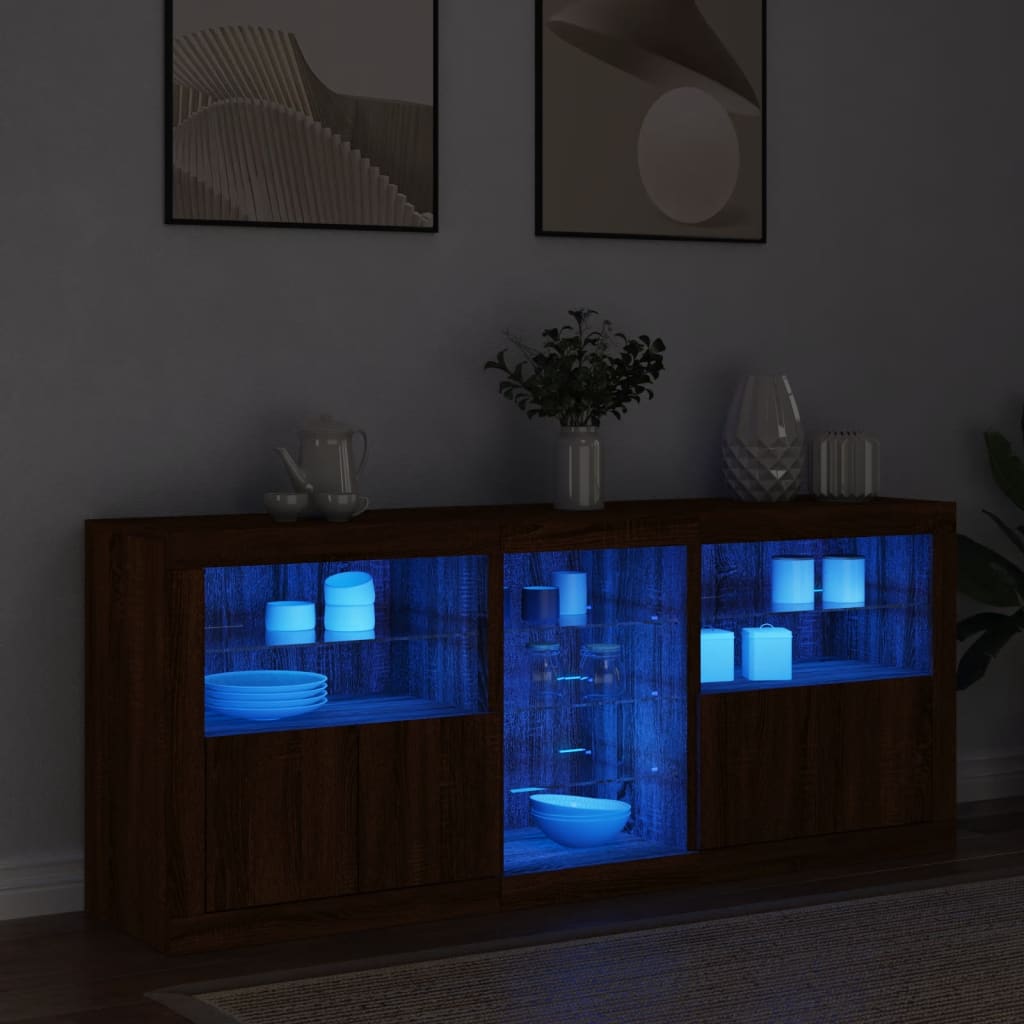 Dressoir met LED-verlichting 162x37x67 cm